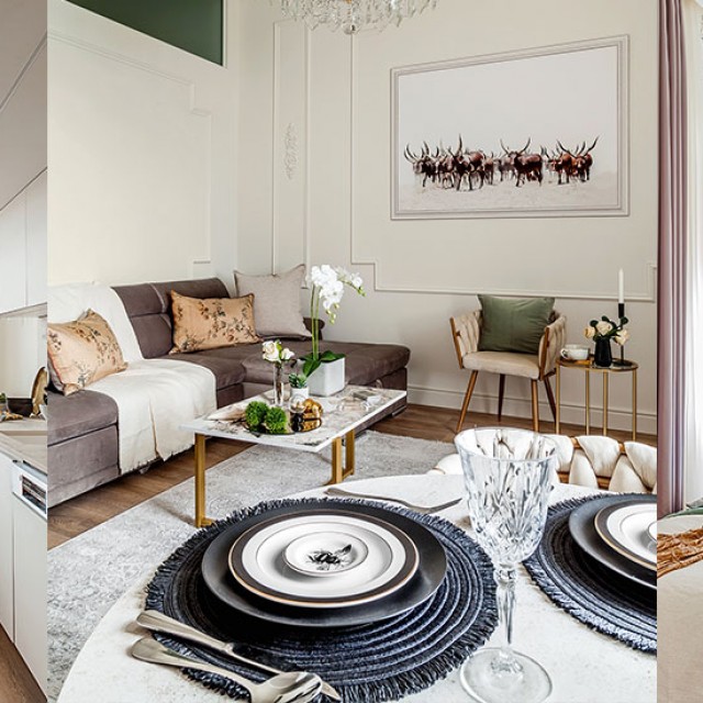 Bájos, új klasszikus stílus 40 m2-n: kifinomult elegancia egy budapesti lakásban