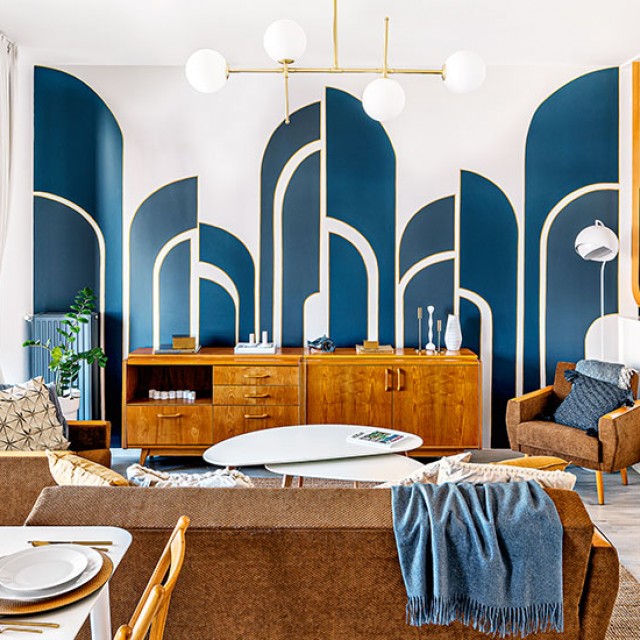 Ahol a mid-century és az art deco keveredik: izgalmas és különleges lakás 70 m2-en!