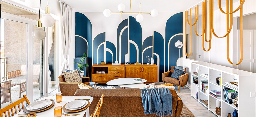 Ahol a mid-century és az art deco keveredik: izgalmas és különleges lakás 70 m2-en!
